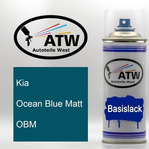 Kia, Ocean Blue Matt, OBM: 400ml Sprühdose, von ATW Autoteile West.